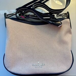 Kate Spade Rosie Navy Leather and Woven Crossbody Purse